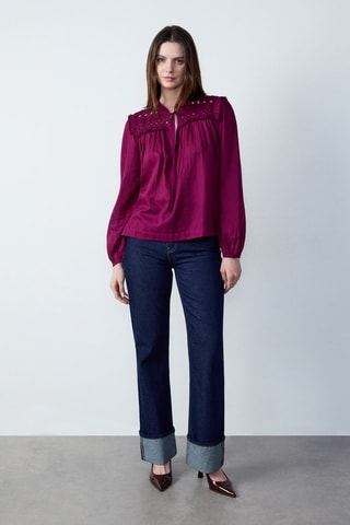 Blusa Capsule Broderie - Bordô