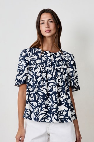 Blusa Capsule - Azul-marinho e branco
