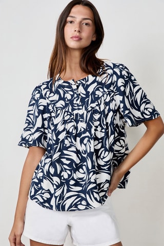 Blusa Capsule - Azul-marinho e branco