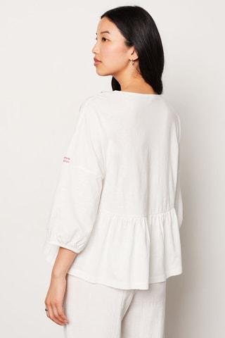 Blusa Capsule Broderie - Branco e rosa