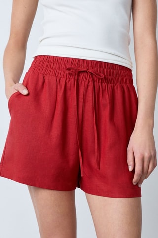 Calções de linho Essentiel - Vermelho
