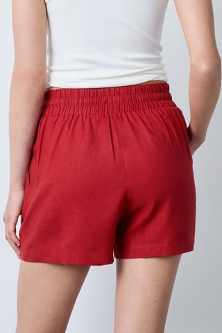 Calções de linho Essentiel - Vermelho