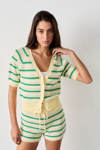 Short Vintage St Tropez - Amarillo y verde claro