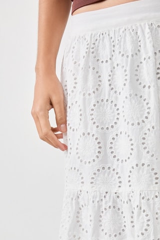 Saia comprida em bordado inglês Mordern Gypset - Branco