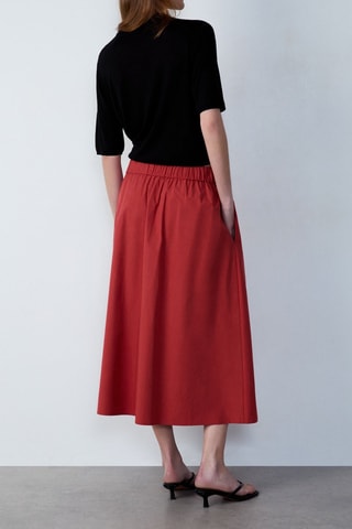 Saia midi Afternoon Light - Vermelho-tijolo