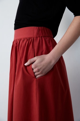 Saia midi Afternoon Light - Vermelho-tijolo
