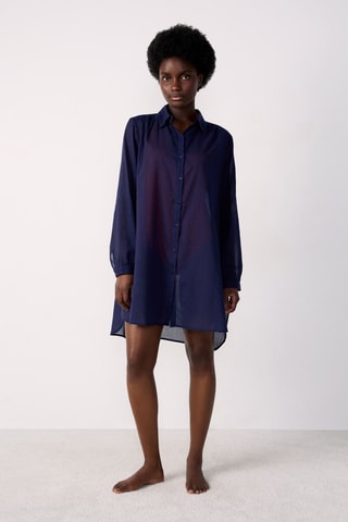 Vestido-camisa - Azul-marinho