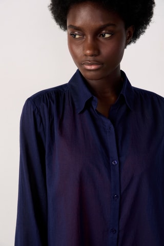 Vestido-camisa - Azul-marinho