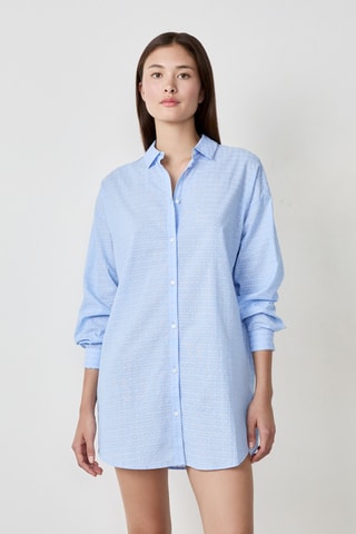 Camisa de noite - Azul-claro