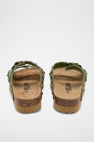 Leren Platform Muiltjes - Groen