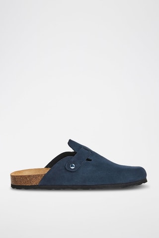 Nubuck Clogs Rosso Marineblauw
