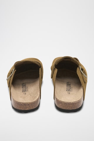Leren Clogs - Kaki