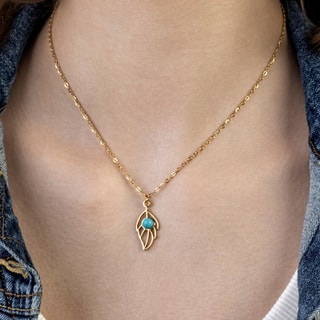 Collier Juniper - Acier inoxydable & turquoise