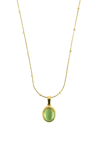 Collier - Plaqué or jaune et quartz
