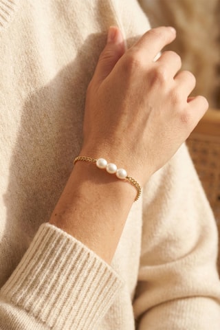 Bracelet - Plaqué or jaune et perles de culture d'eau douce