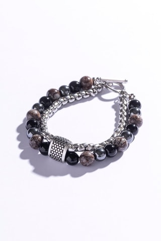 Armband - Lavaglas en Hematieten - Marc Malone