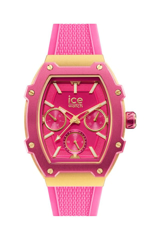 Reloj de cuarzo de silicona ICE Boliday - Rosa y dorado
