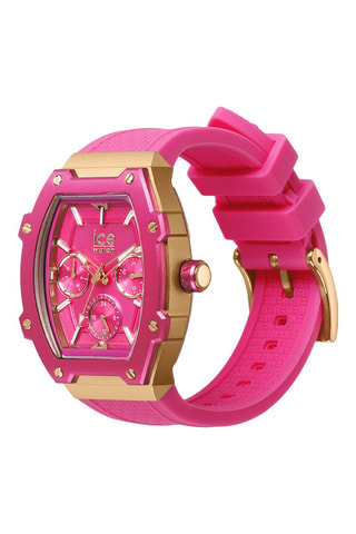 Reloj de cuarzo de silicona ICE Boliday - Rosa y dorado