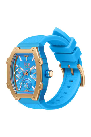 Reloj de cuarzo de silicona ICE Boliday - Azul y dorado