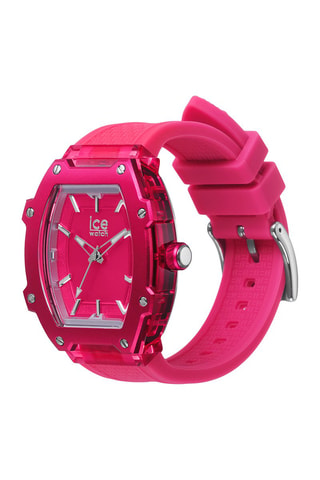 Reloj de cuarzo de silicona ICE Boliday - Rosa y plateado