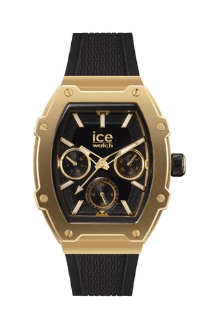 Reloj de cuarzo de silicona ICE Boliday - Negro y dorado