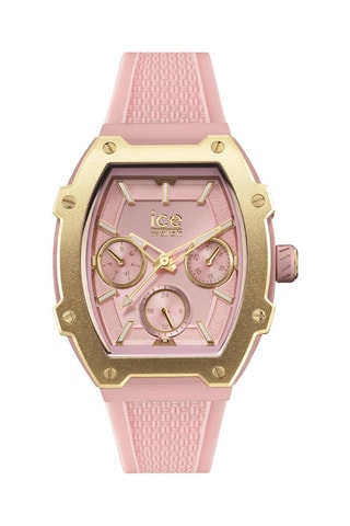 Reloj de cuarzo de silicona ICE Boliday - Rosa y dorado