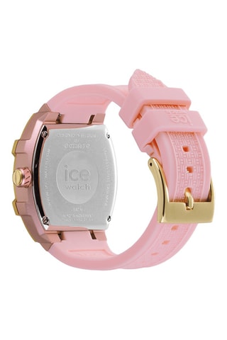 Reloj de cuarzo de silicona ICE Boliday - Rosa y dorado