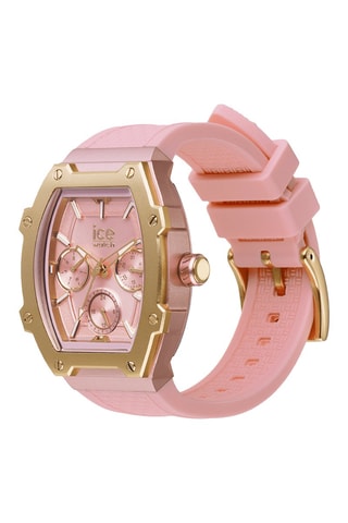 Reloj de cuarzo de silicona ICE Boliday - Rosa y dorado