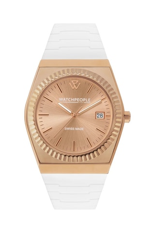 Reloj de cuarzo de silicona WP1 - Blanco y dorado