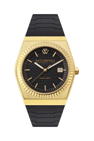 Reloj de cuarzo de silicona - Negro y dorado