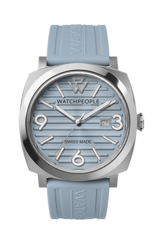 Reloj de cuarzo de silicona - Azul y plateado