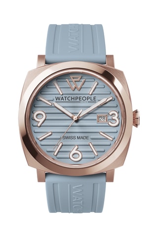 Reloj de cuarzo de silicona - Azul y dorado