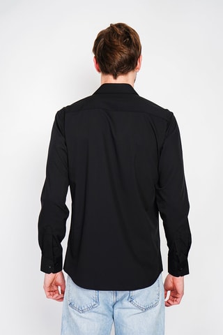 Camicia taglio dritto in bambù - Nero