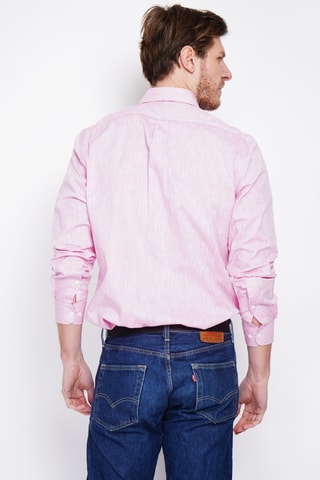 Camicia regular in lino - Rosa