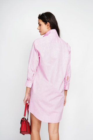 Abito a camicia in lino - Rosa