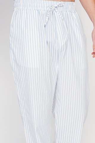 Pantaloni straight in lino - Blu