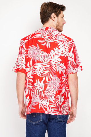 Camicia in lino - Bianco e rosso