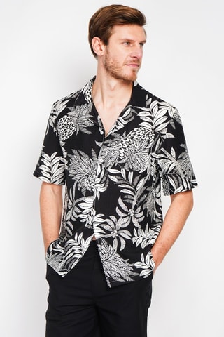 Camicia in lino - Nero e bianco