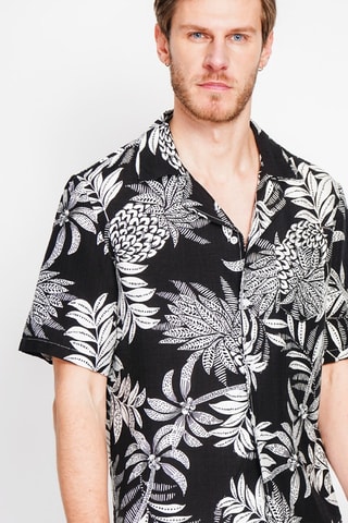 Camicia in lino - Nero e bianco