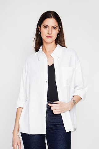 Chemisier en lin - Blanc