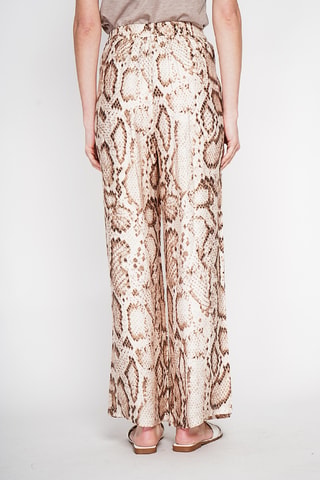 Pantaloni wide legs in lino - Beige