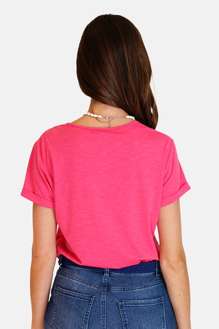 T-shirt en lin - Fuchsia