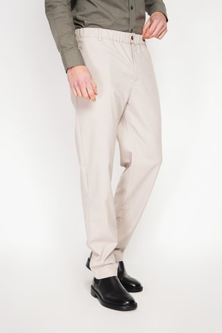 Pantaloni straight in lino - Beige