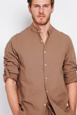 Camicia in lino - Marrone
