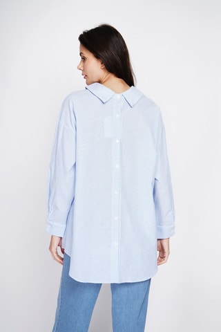 Blusa in lino - Bianco e blu