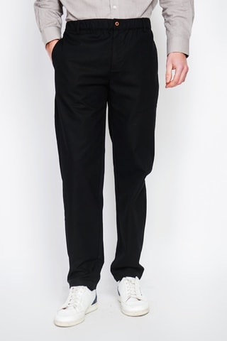 Pantaloni straight in lino - Nero
