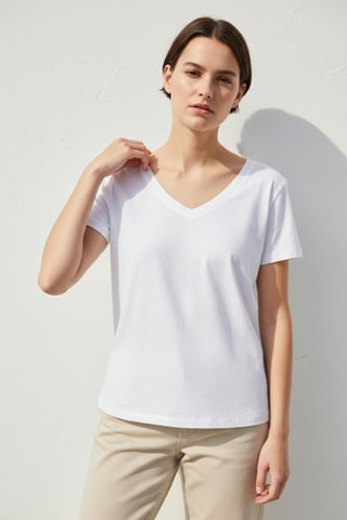 T-shirt in lino - Bianco