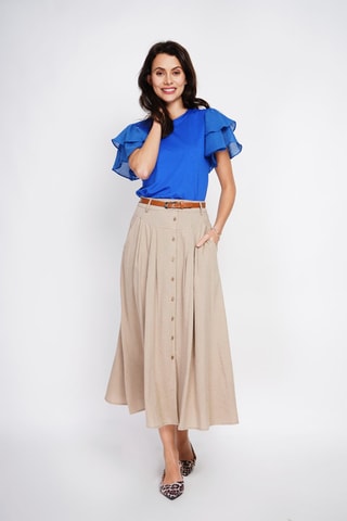 Top en lin - Bleu