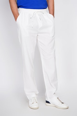 Pantaloni straight in lino - Bianco