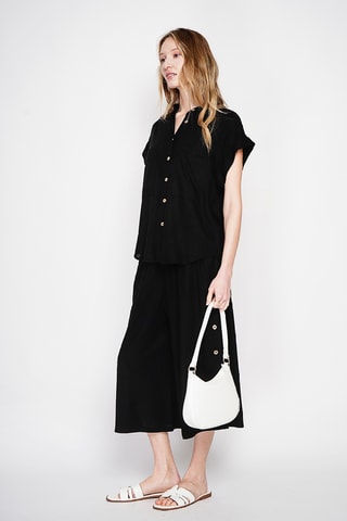 Camicia in lino - Nero